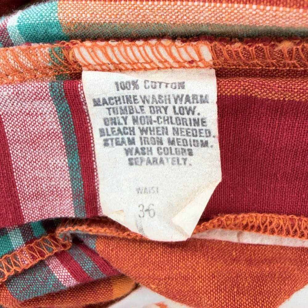 Vintage Polo Ralph Lauren Shorts Mens 36 Orange Madras Plaid Cotton Chino USA - Picture 4 of 7